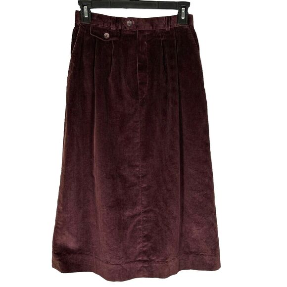 MM Cohn Dresses & Skirts - MM Cohn Corduroy Vintage Skirt - Plum Color - USA Union Made - Size 8 - W 25"